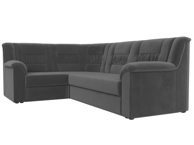 Диван угловой Карелия левый угол, Велюр, SEVEN 17 серый