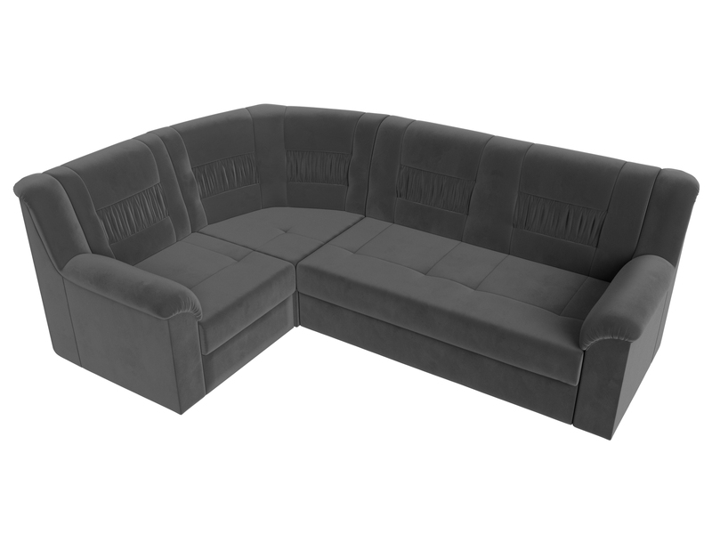 Диван угловой Карелия левый угол, Велюр, SEVEN 17 серый
