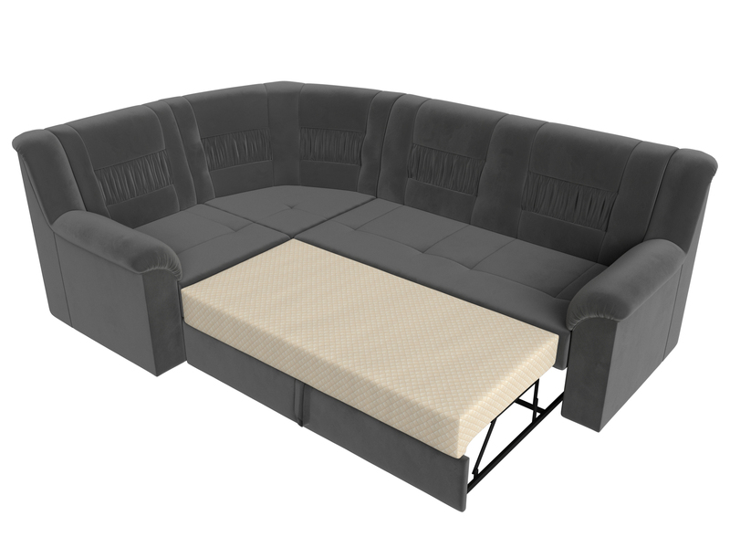 Диван угловой Карелия левый угол, Велюр, SEVEN 17 серый