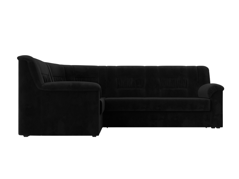 Диван угловой Карелия левый угол, Велюр, SEVEN 35 черный