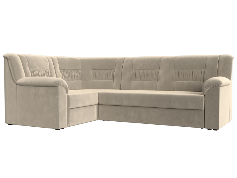 Диван угловой Карелия левый угол, Микровельвет, Бежевый