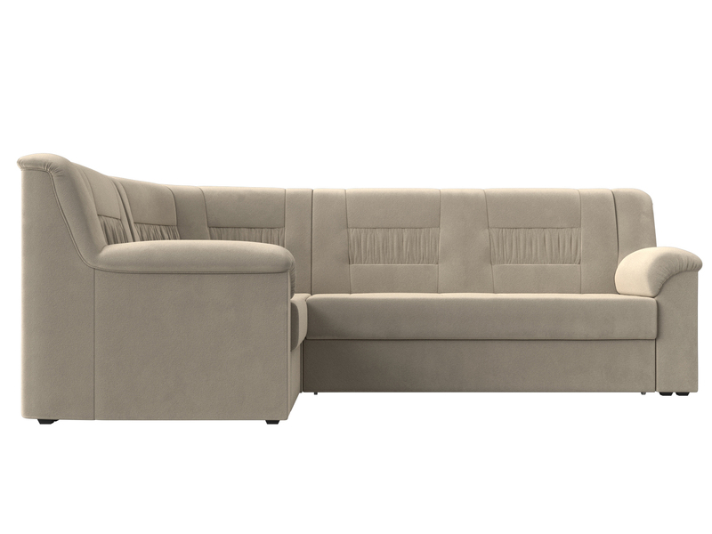 Диван угловой Карелия левый угол, Микровельвет, Бежевый