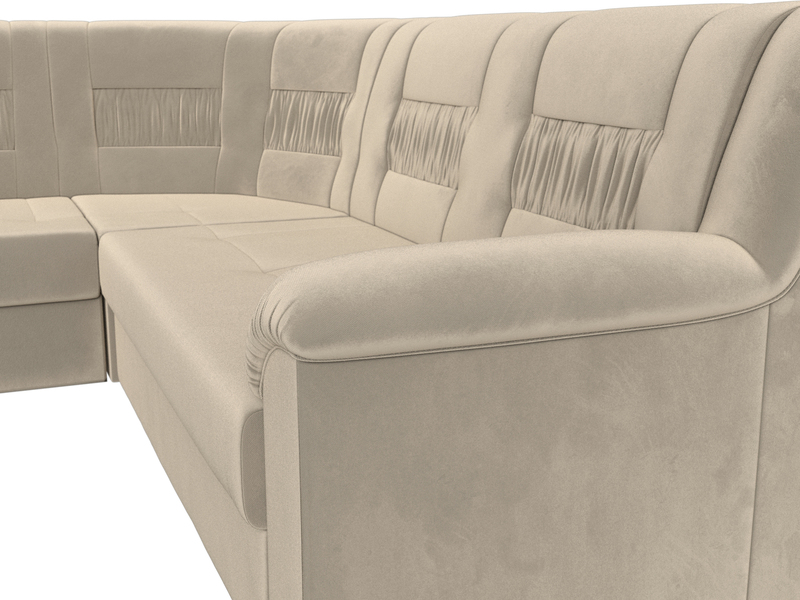 Диван угловой Карелия левый угол, Микровельвет, Бежевый