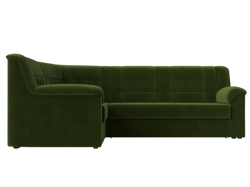 Диван угловой Карелия левый угол, Микровельвет, Зеленый