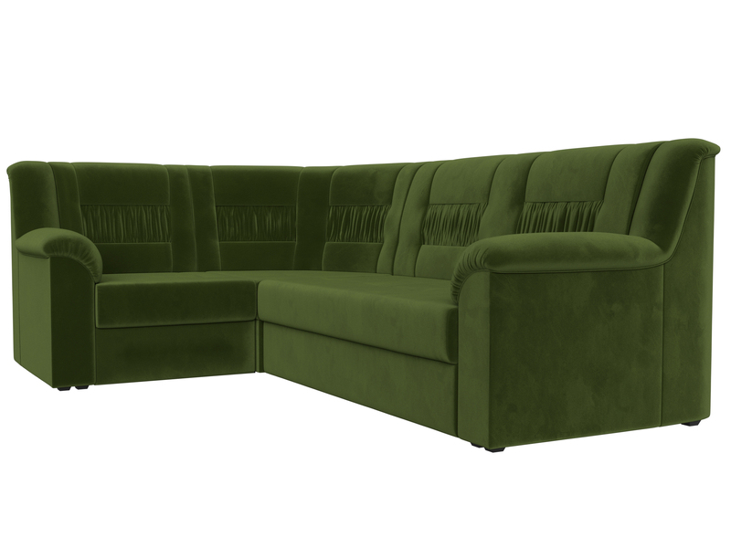Диван угловой Карелия левый угол, Микровельвет, Зеленый