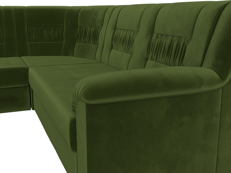 Диван угловой Карелия левый угол, Микровельвет, Зеленый