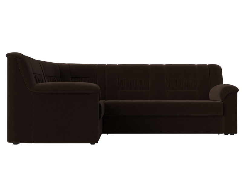 Диван угловой Карелия левый угол, Микровельвет, Коричневый