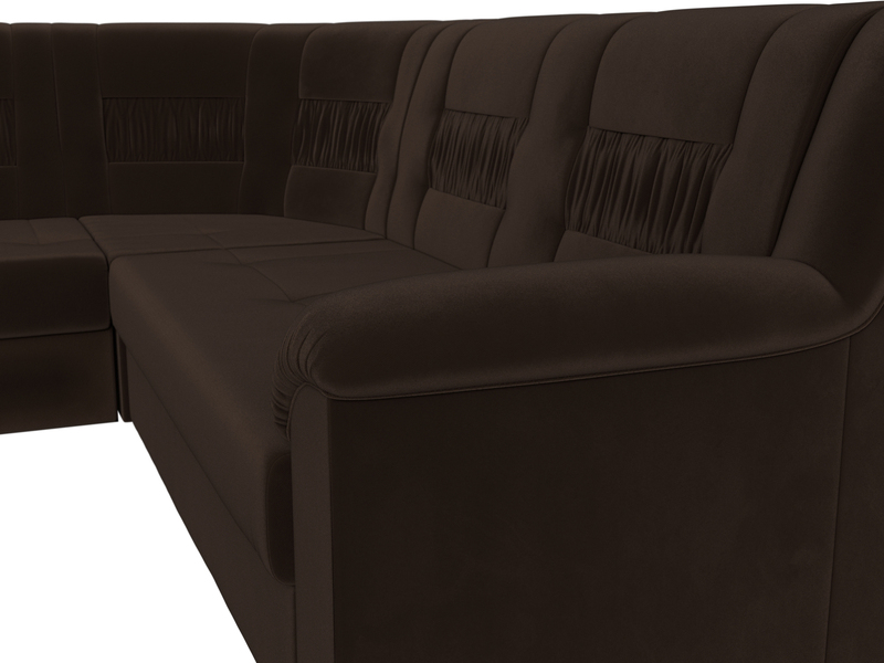 Диван угловой Карелия левый угол, Микровельвет, Коричневый