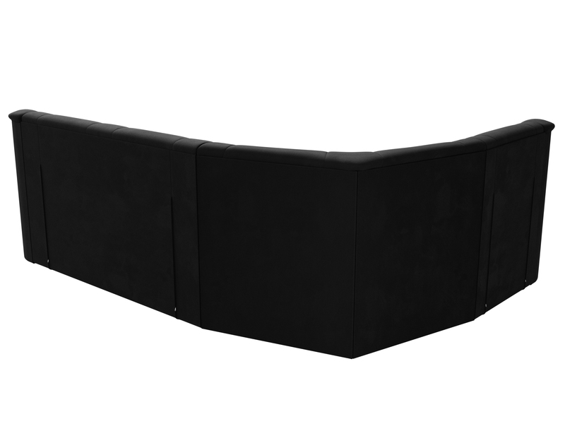 Диван угловой Карелия левый угол, Микровельвет, Черный