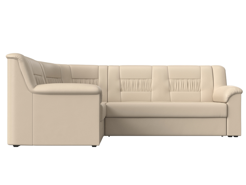 Диван угловой Карелия левый угол, Экокожа, Бежевый