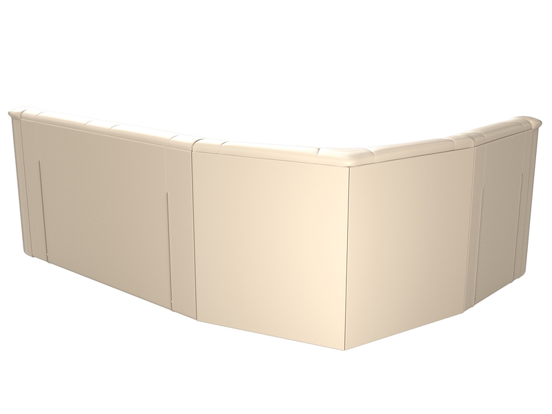 Диван угловой Карелия левый угол, Экокожа, Бежевый