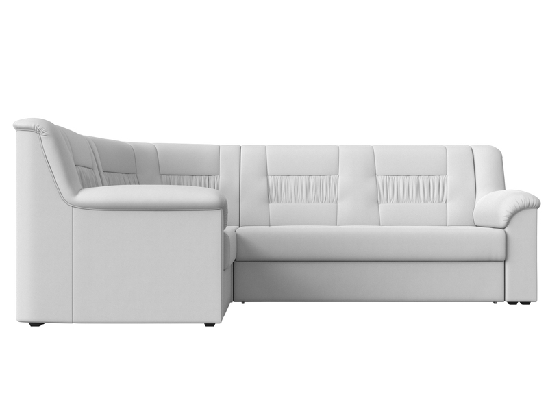 Диван угловой Карелия левый угол, Экокожа, Белый