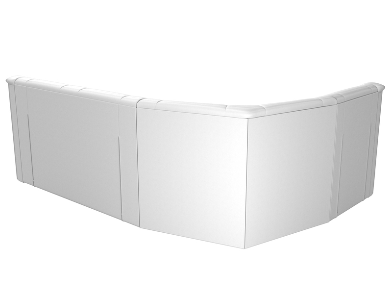 Диван угловой Карелия левый угол, Экокожа, Белый