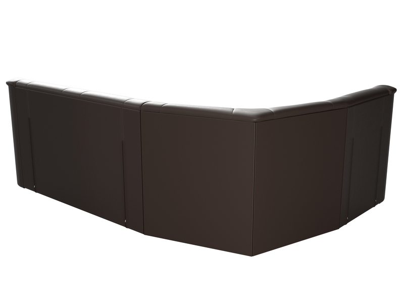 Диван угловой Карелия левый угол, Экокожа, Коричневый