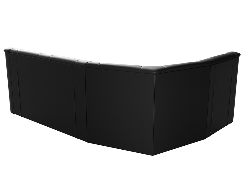 Диван угловой Карелия левый угол, Экокожа, Черный