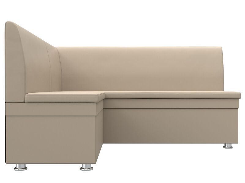 Диван кухонный угловой Уют левый угол, Экокожа, Бежевый