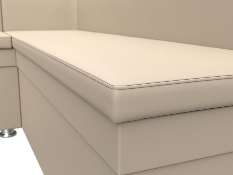 Диван кухонный угловой Уют левый угол, Экокожа, Бежевый