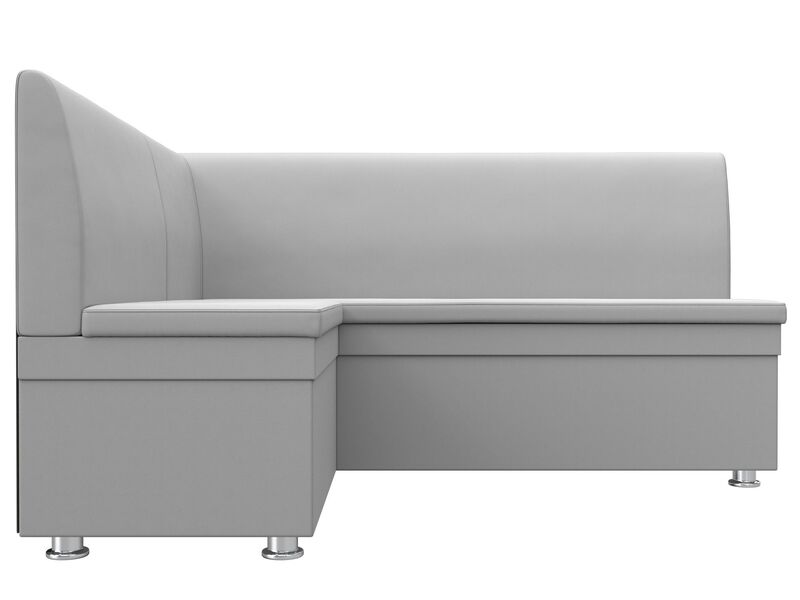 Диван кухонный угловой Уют левый угол, Экокожа, Белый