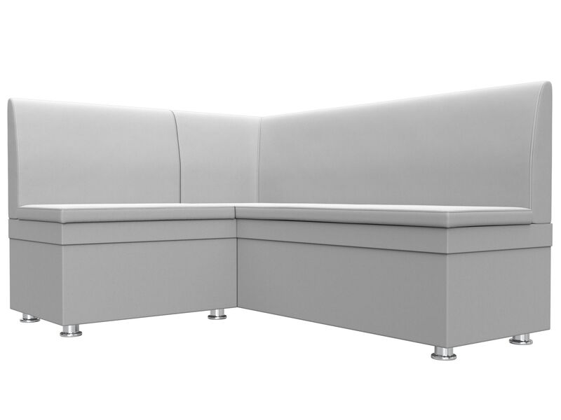 Диван кухонный угловой Уют левый угол, Экокожа, Белый