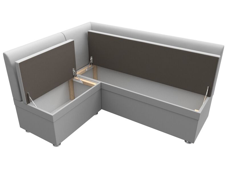 Диван кухонный угловой Уют левый угол, Экокожа, Белый