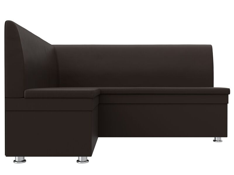 Диван кухонный угловой Уют левый угол, Экокожа, Коричневый