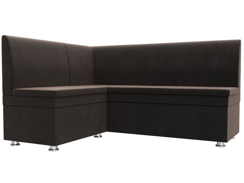 Диван кухонный угловой Уют левый угол, Велюр, SEVEN 727 коричневый