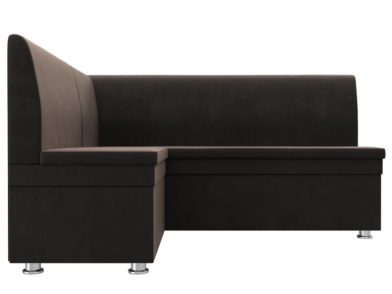 Диван кухонный угловой Уют левый угол, Велюр, SEVEN 727 коричневый