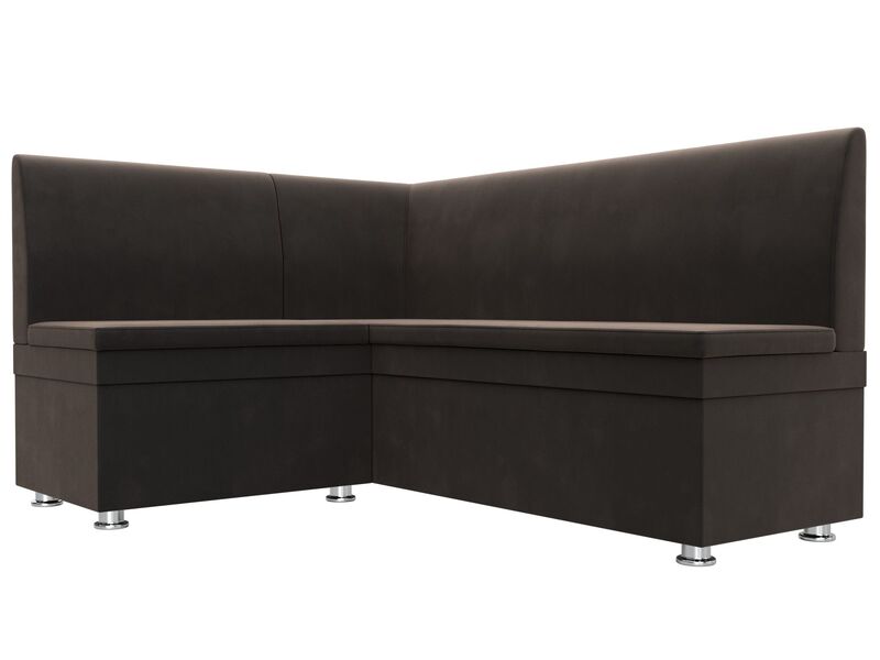 Диван кухонный угловой Уют левый угол, Велюр, SEVEN 727 коричневый