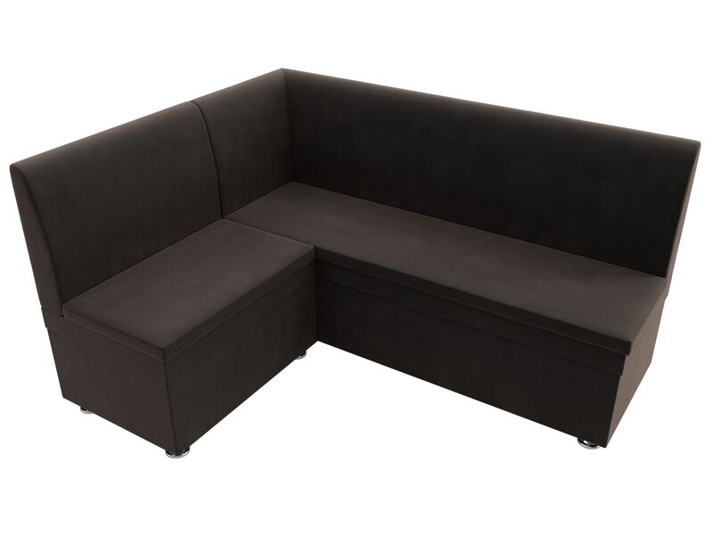 Диван кухонный угловой Уют левый угол, Велюр, SEVEN 727 коричневый