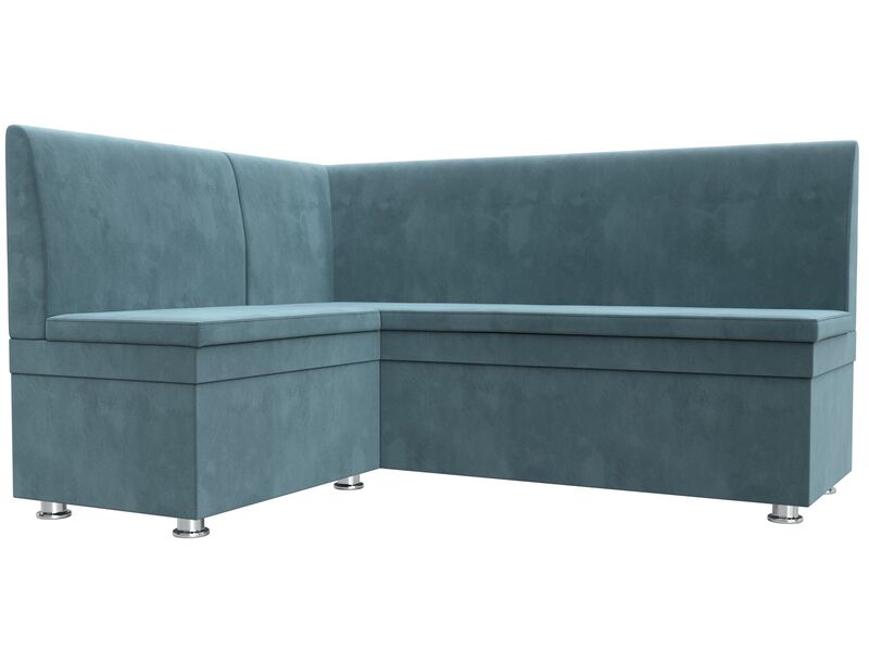 Диван кухонный угловой Уют левый угол, Велюр, SEVEN 113 бирюзовый