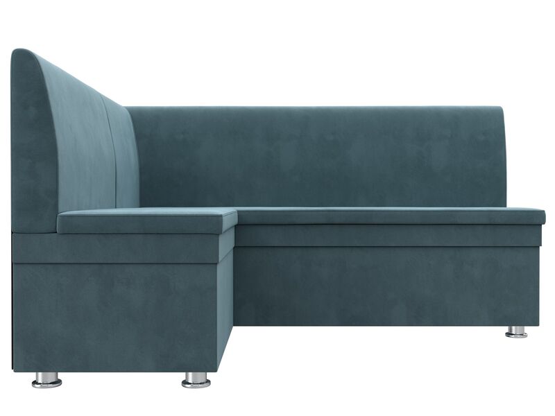 Диван кухонный угловой Уют левый угол, Велюр, SEVEN 113 бирюзовый