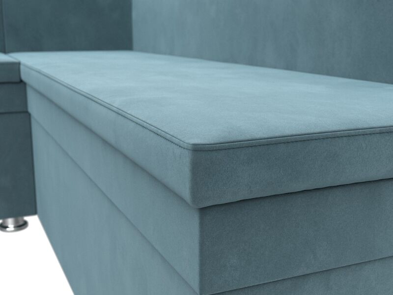 Диван кухонный угловой Уют левый угол, Велюр, SEVEN 113 бирюзовый