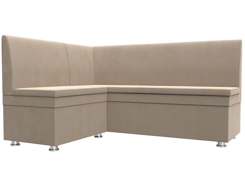Диван кухонный угловой Уют левый угол, Велюр, SEVEN 729 бежевый