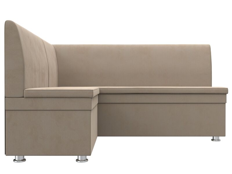 Диван кухонный угловой Уют левый угол, Велюр, SEVEN 729 бежевый