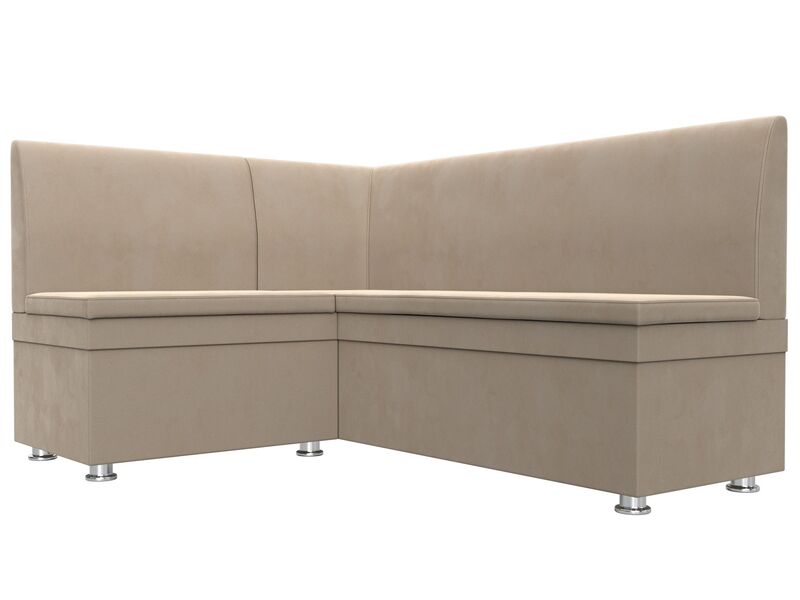 Диван кухонный угловой Уют левый угол, Велюр, SEVEN 729 бежевый