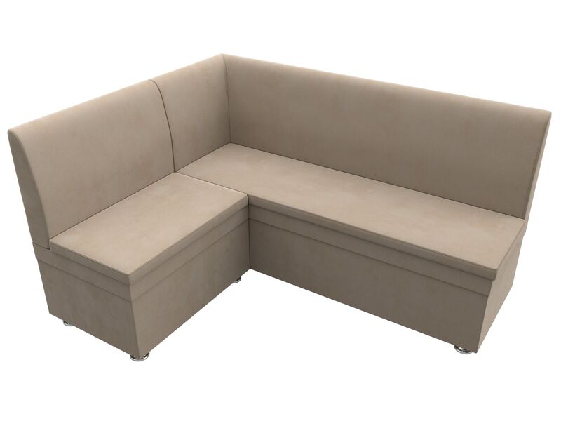 Диван кухонный угловой Уют левый угол, Велюр, SEVEN 729 бежевый