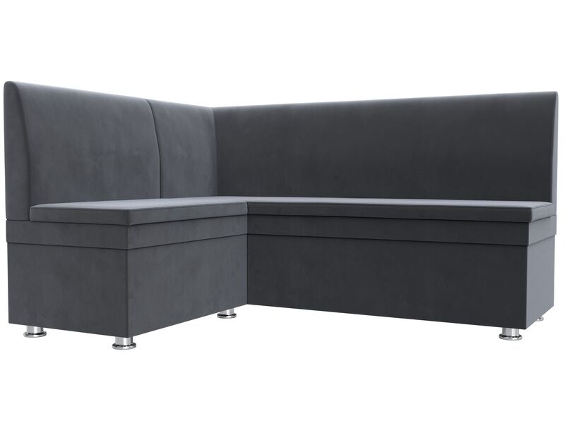Диван кухонный угловой Уют левый угол, Велюр, SEVEN 17 серый
