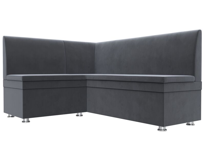 Диван кухонный угловой Уют левый угол, Велюр, SEVEN 17 серый
