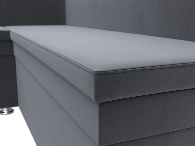 Диван кухонный угловой Уют левый угол, Велюр, SEVEN 17 серый