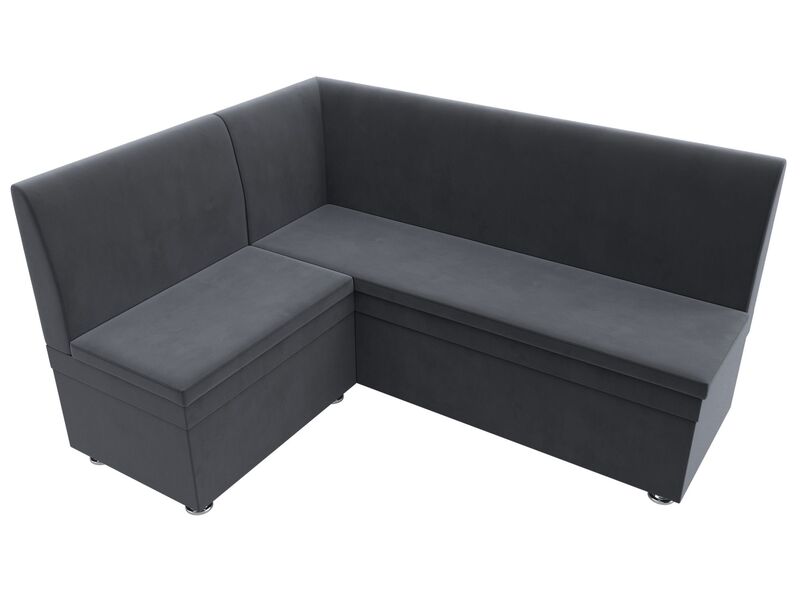Диван кухонный угловой Уют левый угол, Велюр, SEVEN 17 серый