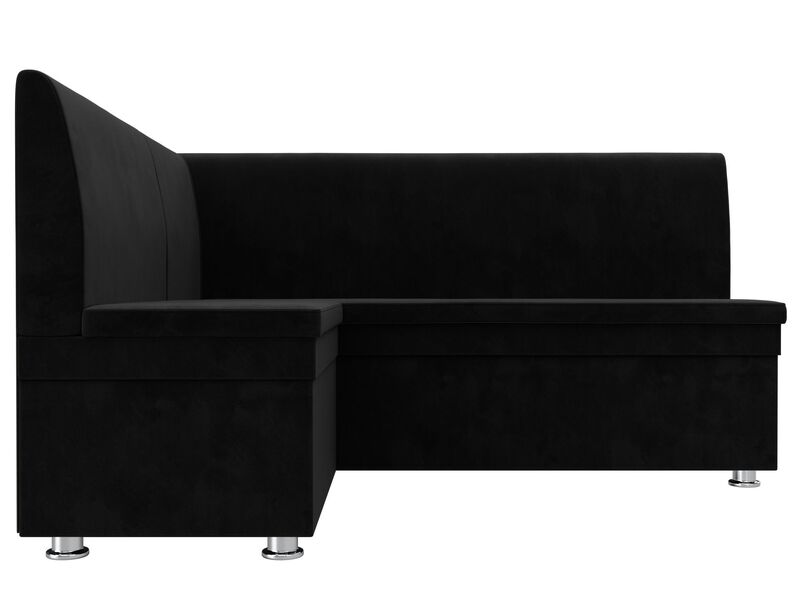 Диван кухонный угловой Уют левый угол, Велюр, SEVEN 35 черный