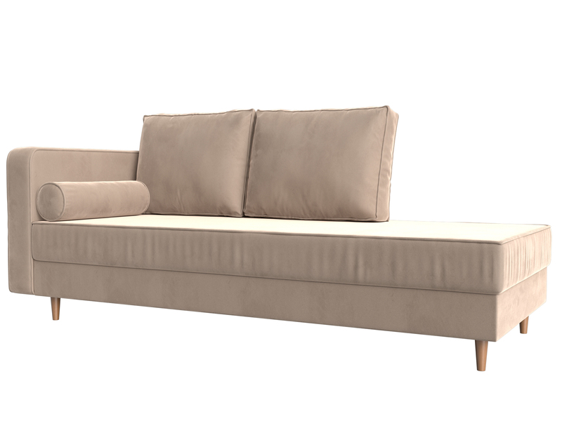 Кушетка Прайм левая, Велюр, SEVEN 729 бежевый