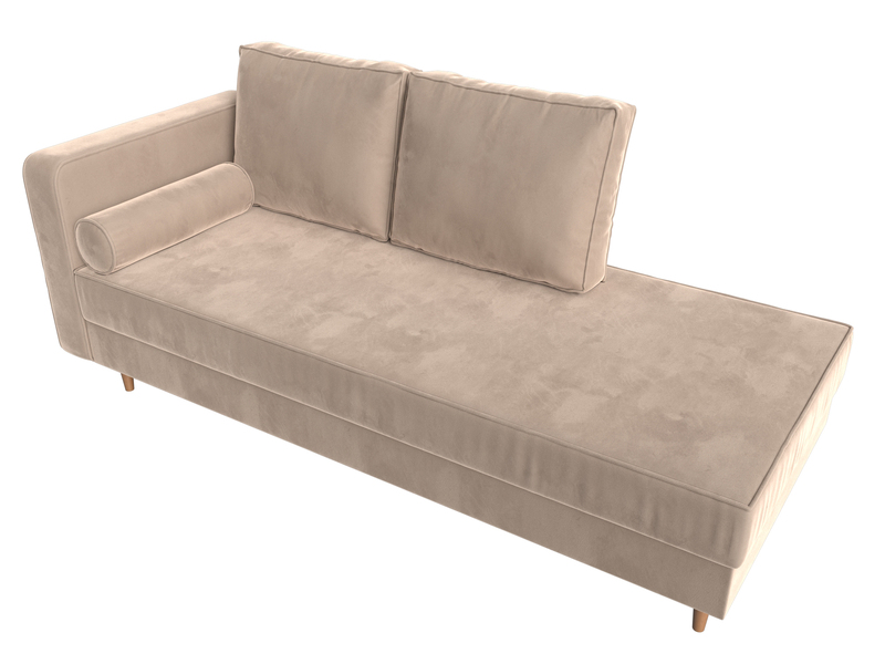 Кушетка Прайм левая, Велюр, SEVEN 729 бежевый