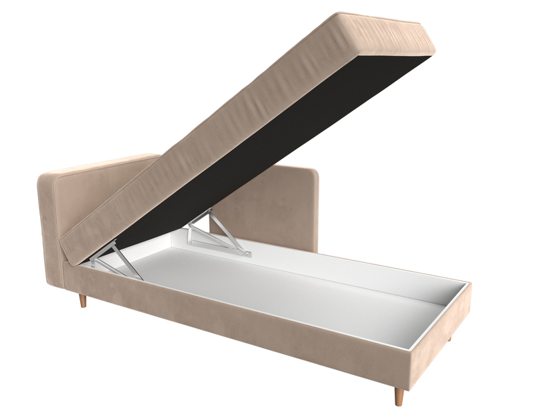 Кушетка Прайм левая, Велюр, SEVEN 729 бежевый