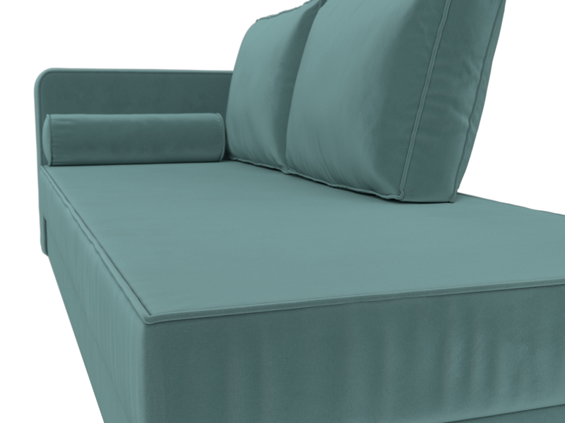 Кушетка Прайм левая, Велюр, SEVEN 113 бирюзовый