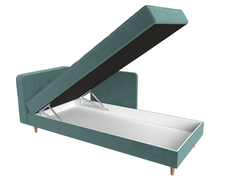 Кушетка Прайм левая, Велюр, SEVEN 113 бирюзовый