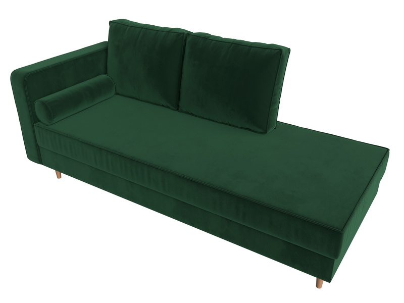 Кушетка Прайм левая, Велюр, SEVEN 626 зеленый