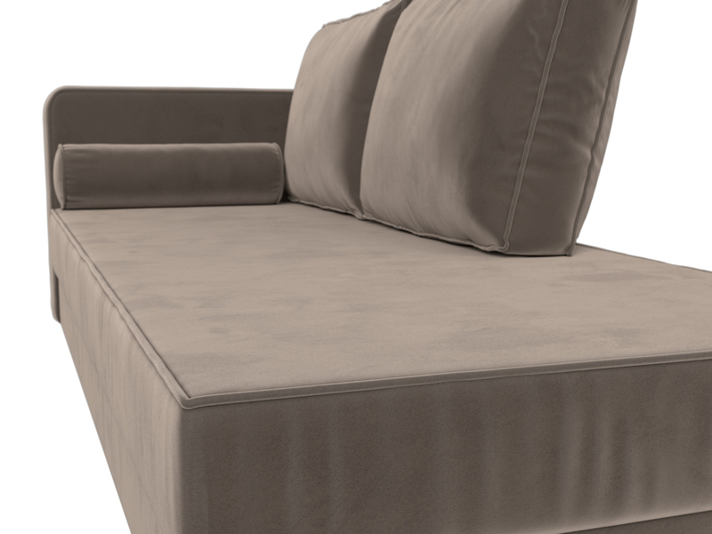 Кушетка Прайм левая, Велюр, SEVEN 727 коричневый