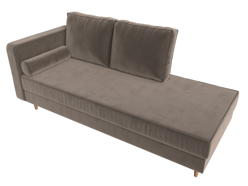 Кушетка Прайм левая, Велюр, SEVEN 727 коричневый