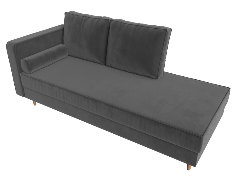 Кушетка Прайм левая, Велюр, SEVEN 17 серый